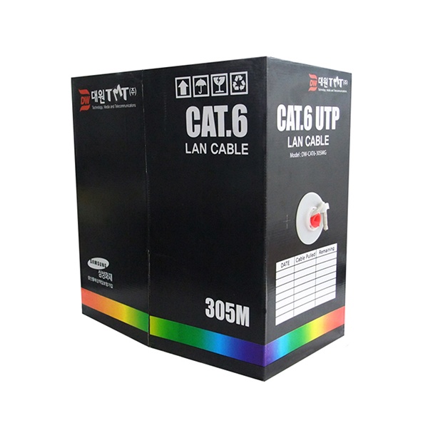 [대원TMT] 대원티엠티 CAT.6 UTP 랜케이블 305M [1롤/박스] [그레이] [DW-UTP6-305MG]