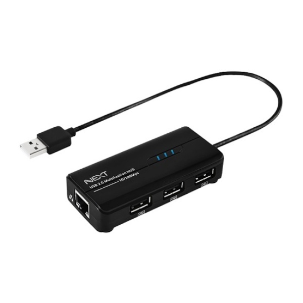 [이지넷유비쿼터스] 이지넷 NEXT-UH103LAN (USB허브/4포트/멀티포트) [블랙] ▶ [무전원/USB2.0] ◀